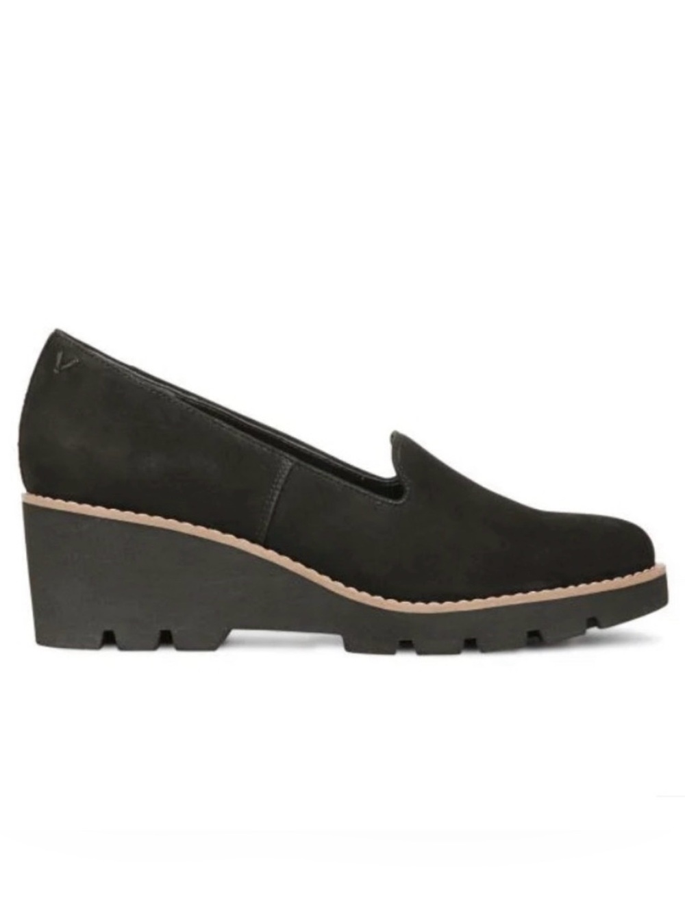 Vionic Willa Wedge Black Suede Arch Support Size 9.5 NWT